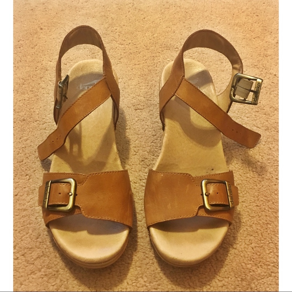 Dansko Platform Leather Buckle Sandals